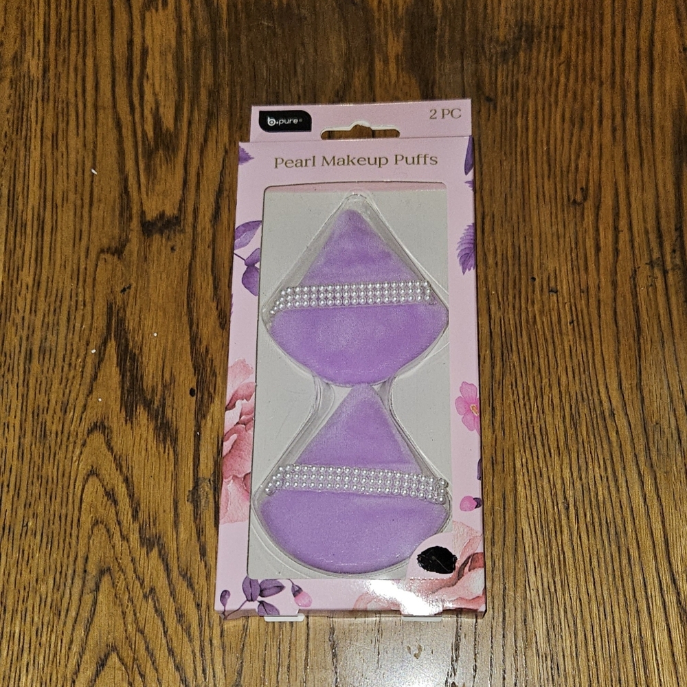 2 Pcs Purple Pearl Makeup Puffs BNIB